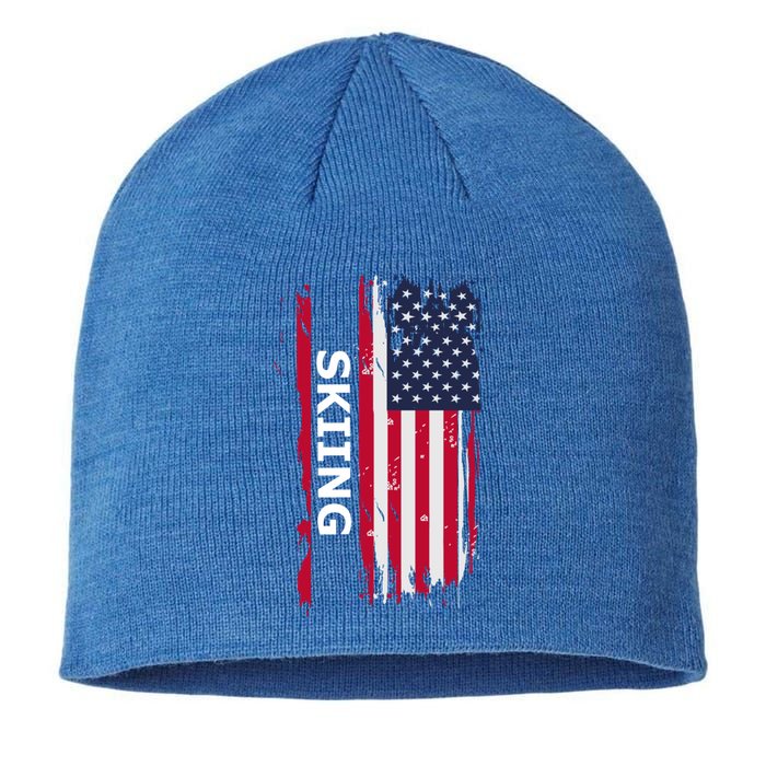 Skiing And Skiers Usa Gift Sustainable Beanie