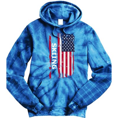 Skiing And Skiers Usa Gift Tie Dye Hoodie