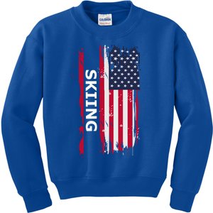 Skiing And Skiers Usa Gift Kids Sweatshirt