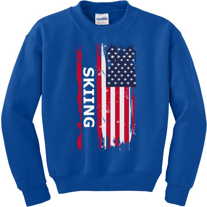 Skiing And Skiers Usa Gift Kids Sweatshirt