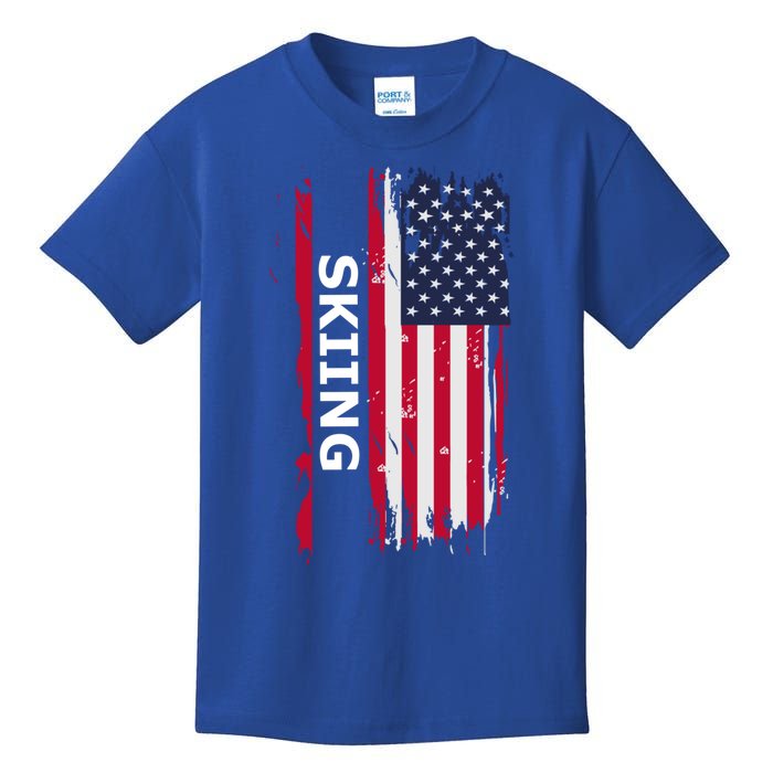 Skiing And Skiers Usa Gift Kids T-Shirt