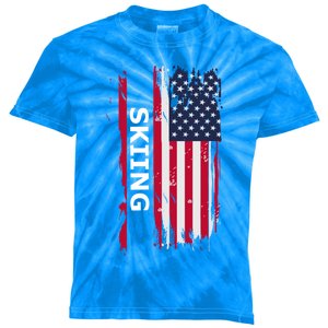 Skiing And Skiers Usa Gift Kids Tie-Dye T-Shirt