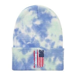 Skiing And Skiers Usa Gift Tie Dye 12in Knit Beanie