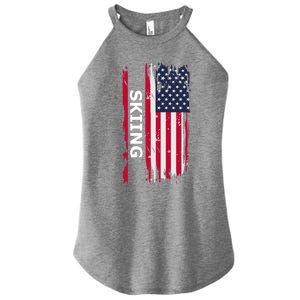 Skiing And Skiers Usa Gift Women’s Perfect Tri Rocker Tank