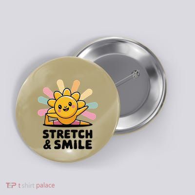 Stretch And Smile Kawaii Sun Yoga Button