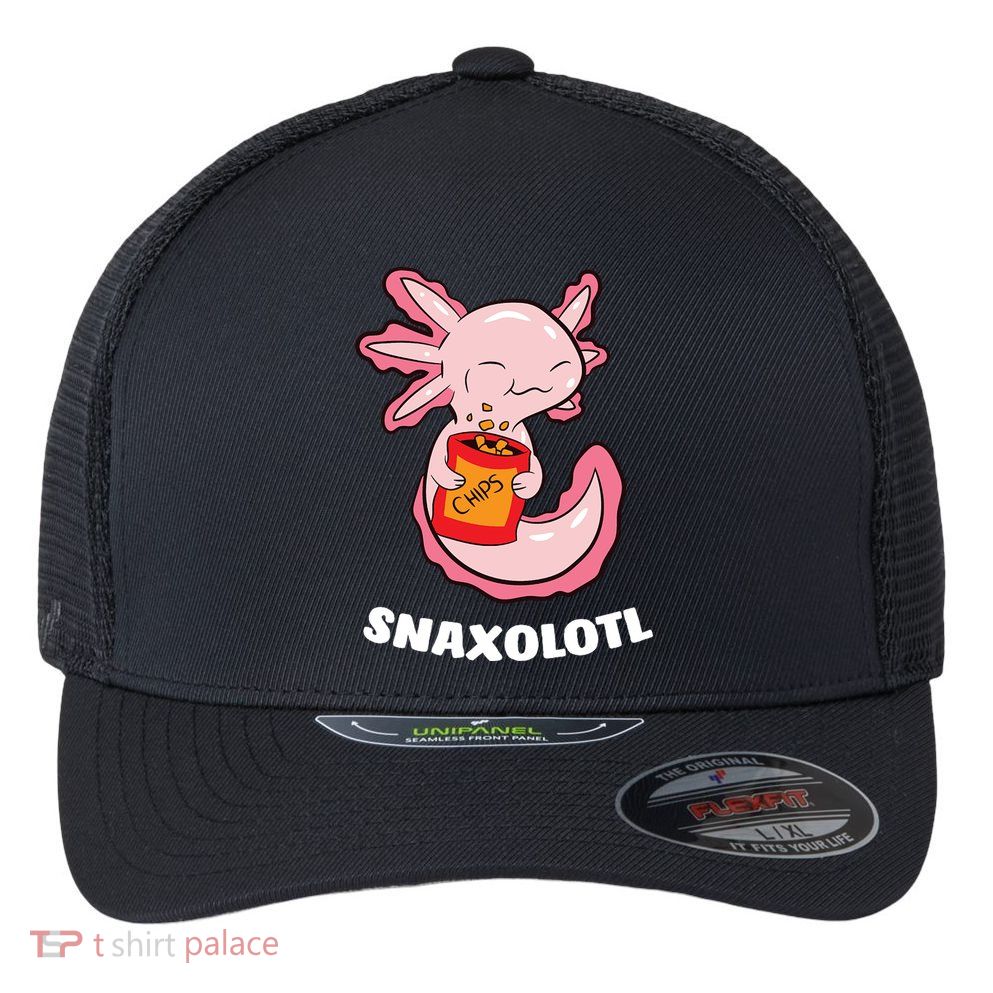 Snaxolotl Axolotls Flexfit Unipanel Trucker Cap