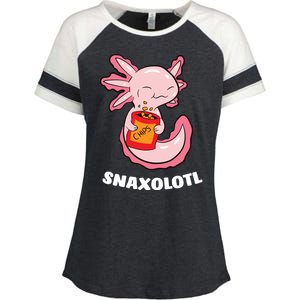 Snaxolotl Axolotls Enza Ladies Jersey Colorblock Tee