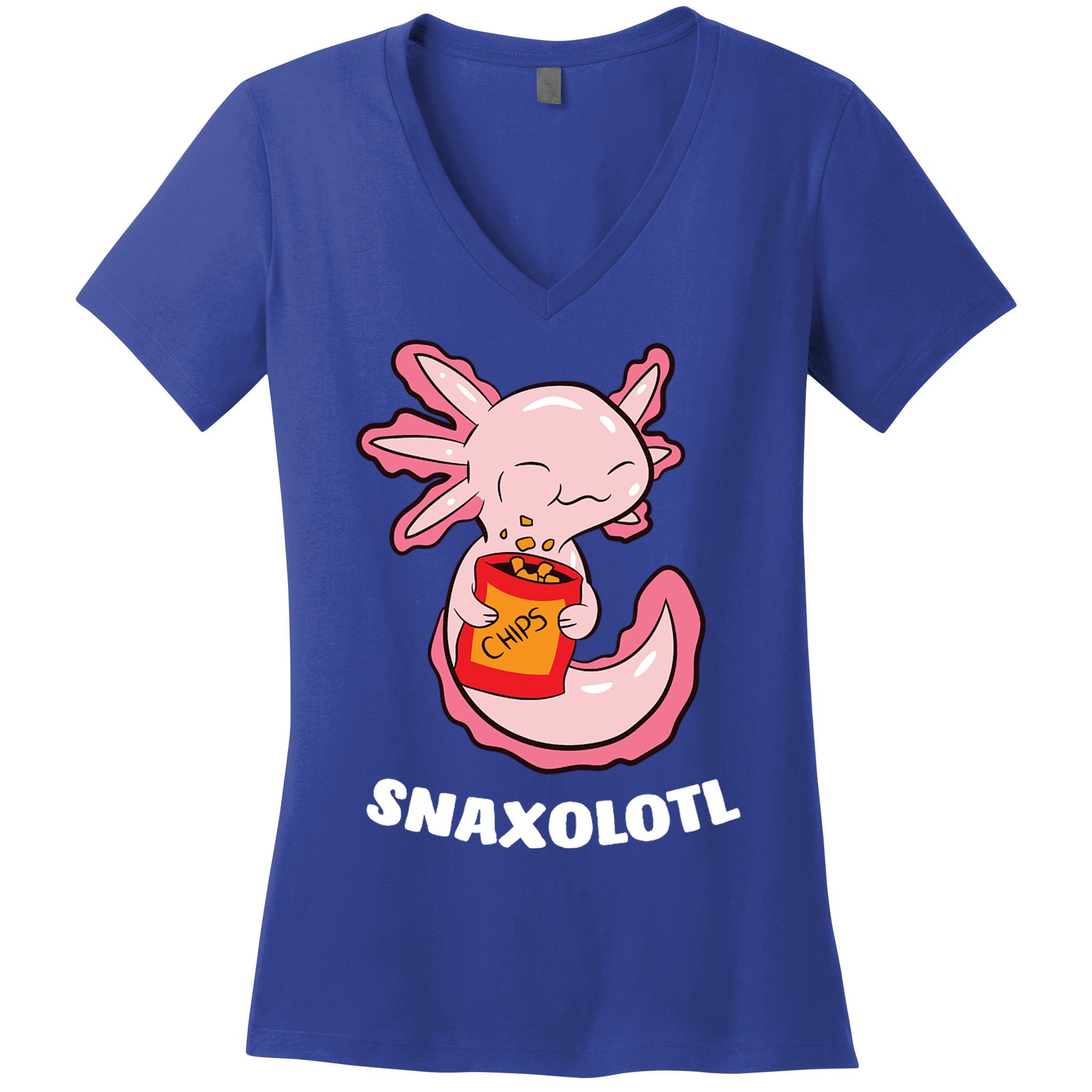 Snaxolotl Axolotls Women's V-Neck T-Shirt