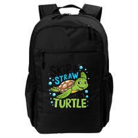 Skip A Straw Save A Turtle Earth Day Retro Daily Commute Backpack