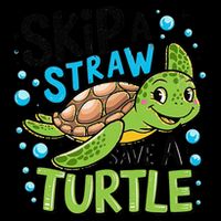 Skip A Straw Save A Turtle Earth Day Retro Daily Commute Backpack