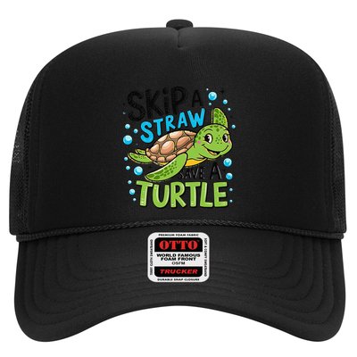 Skip A Straw Save A Turtle Earth Day Retro Trucker Hat