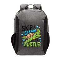 Skip A Straw Save A Turtle Earth Day Retro Vector Backpack