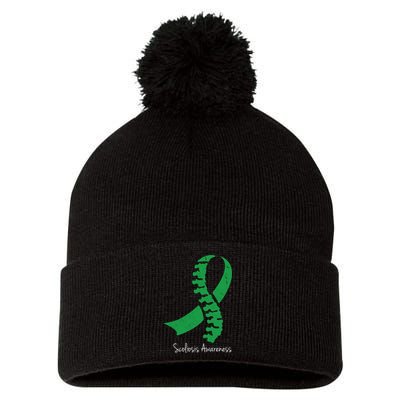 Scoliosis Awareness Pom Pom 12in Knit Beanie