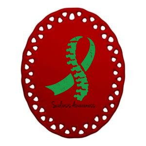 Scoliosis Awareness Ceramic Oval Ornament