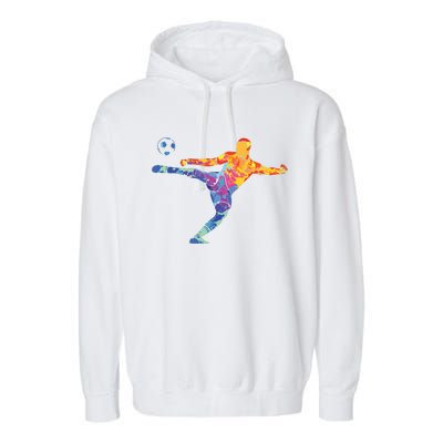 Soccer Athlete Sports Drawing Garment-Dyed Fleece Hoodie