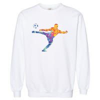 Soccer Athlete Sports Drawing Garment-Dyed Sweatshirt