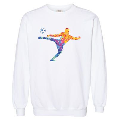 Soccer Athlete Sports Drawing Garment-Dyed Sweatshirt