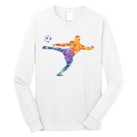 Soccer Athlete Sports Drawing Long Sleeve Shirt