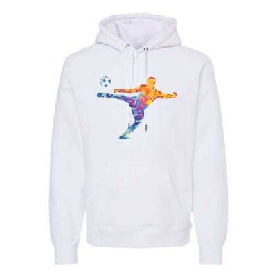 Soccer Athlete Sports Drawing Premium Hoodie