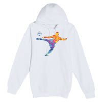 Soccer Athlete Sports Drawing Premium Pullover Hoodie