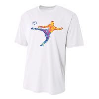 Soccer Athlete Sports Drawing Performance Sprint T-Shirt