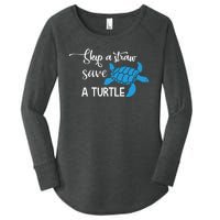 Skip A Straw Save A Turtle Women's Perfect Tri Tunic Long Sleeve Shirt