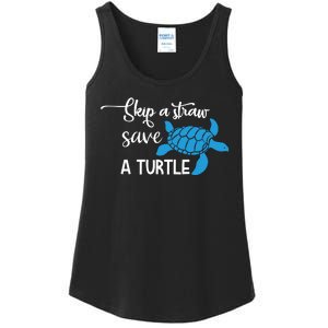 Skip A Straw Save A Turtle Ladies Essential Tank