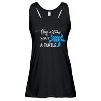 Skip A Straw Save A Turtle Ladies Essential Flowy Tank