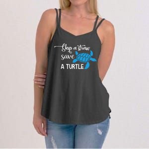 Skip A Straw Save A Turtle Women's Strappy Tank