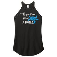 Skip A Straw Save A Turtle Women's Perfect Tri Rocker Tank