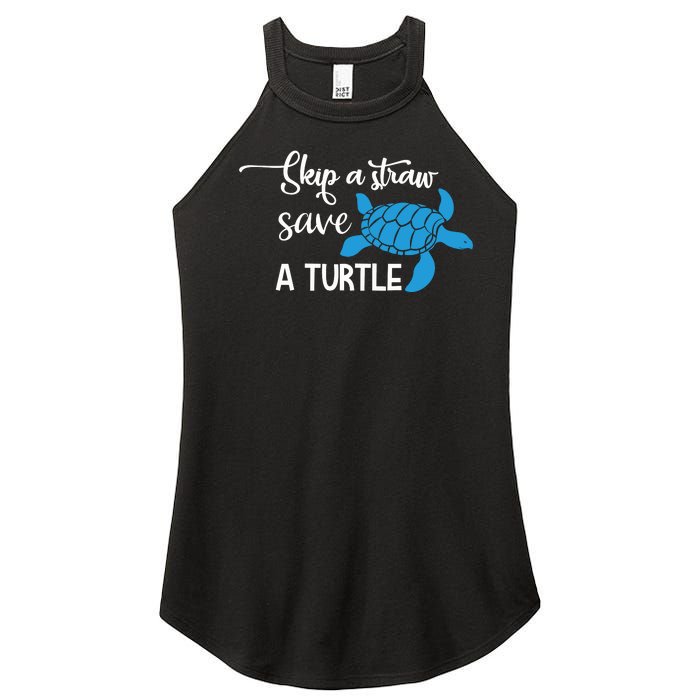 Skip A Straw Save A Turtle Women's Perfect Tri Rocker Tank