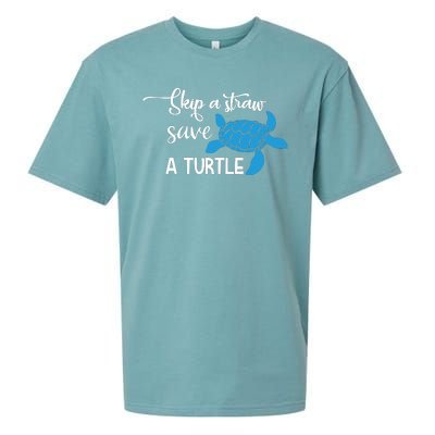 Skip A Straw Save A Turtle Sueded Cloud Jersey T-Shirt