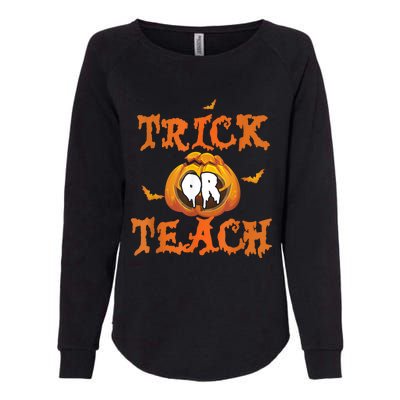 Spooky And Smart: Trick Or Teach Halloween Womens California Wash Sweatshirt