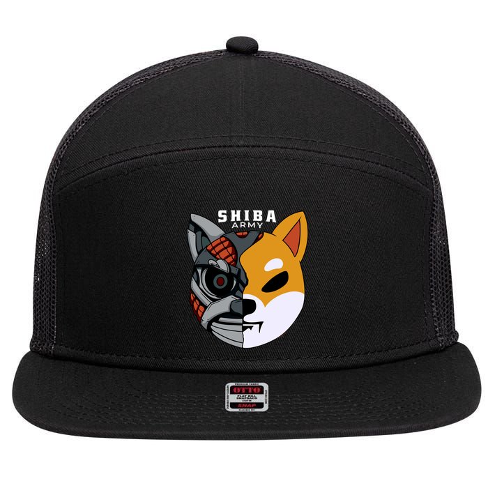 Shiba Army 7 Panel Mesh Trucker Snapback Hat