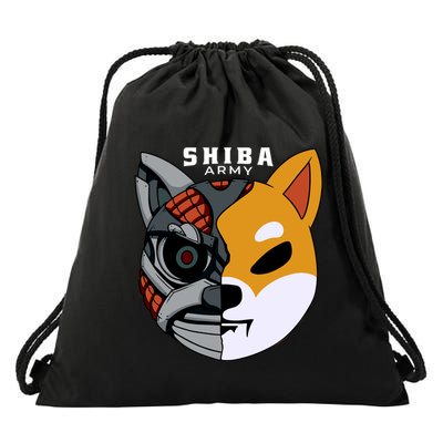 Shiba Army Drawstring Bag