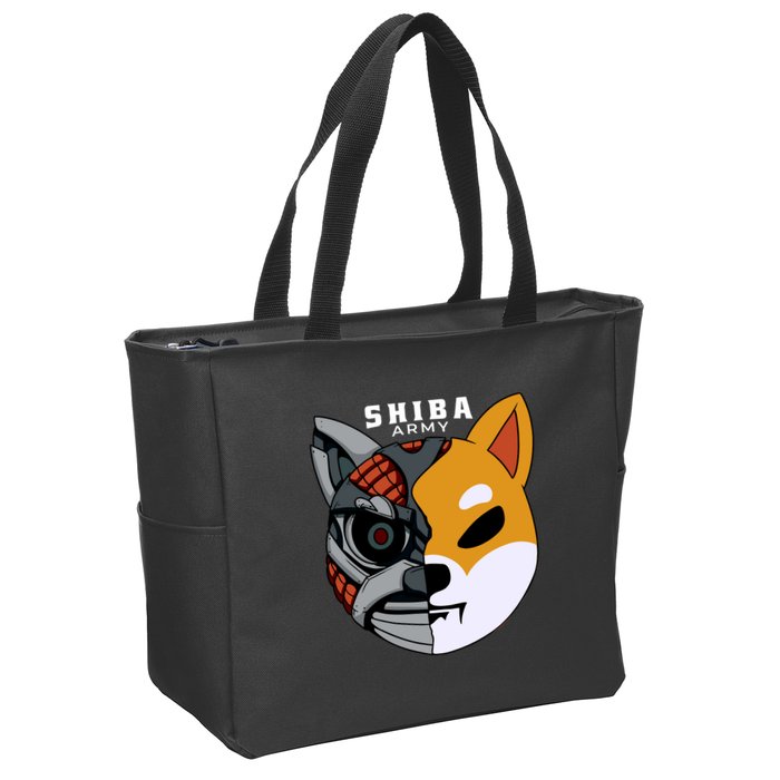 Shiba Army Zip Tote Bag