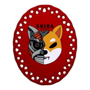 Shiba Army Ceramic Oval Ornament