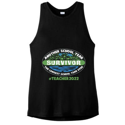 Survivor Another School Year The Longest School Year Ever #Teacher 2022 Ladies PosiCharge Tri-Blend Wicking Tank