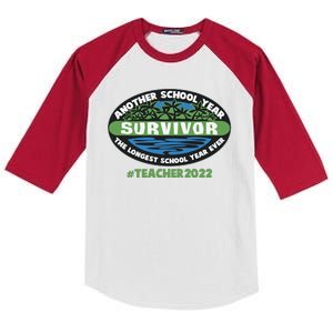 Survivor Another School Year The Longest School Year Ever #Teacher 2022 Kids Colorblock Raglan Jersey