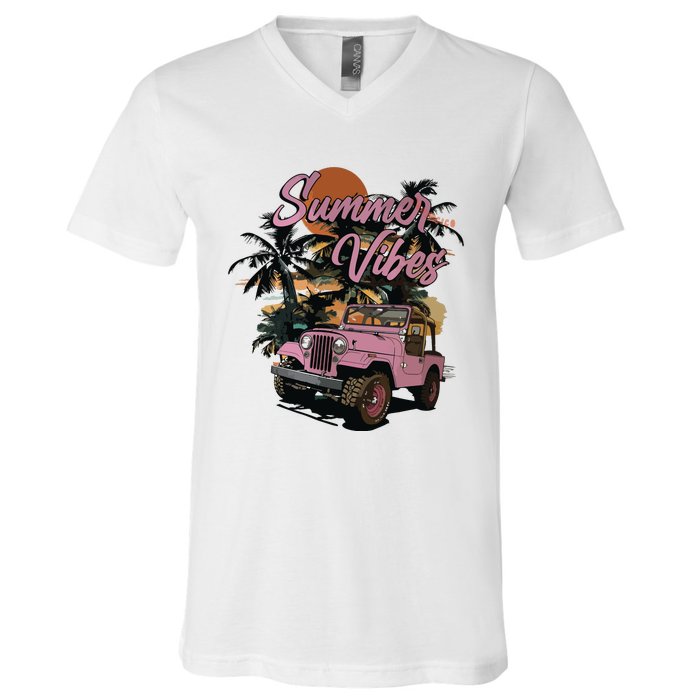 Summer Aesthetic V-Neck T-Shirt