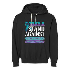 Stand Against Sexual Assault & Domestic Violence Awareness Garment-Dyed Fleece Hoodie