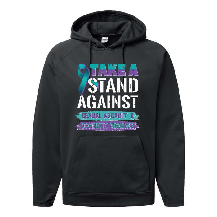 Stand Against Sexual Assault & Domestic Violence Awareness Performance Fleece Hoodie