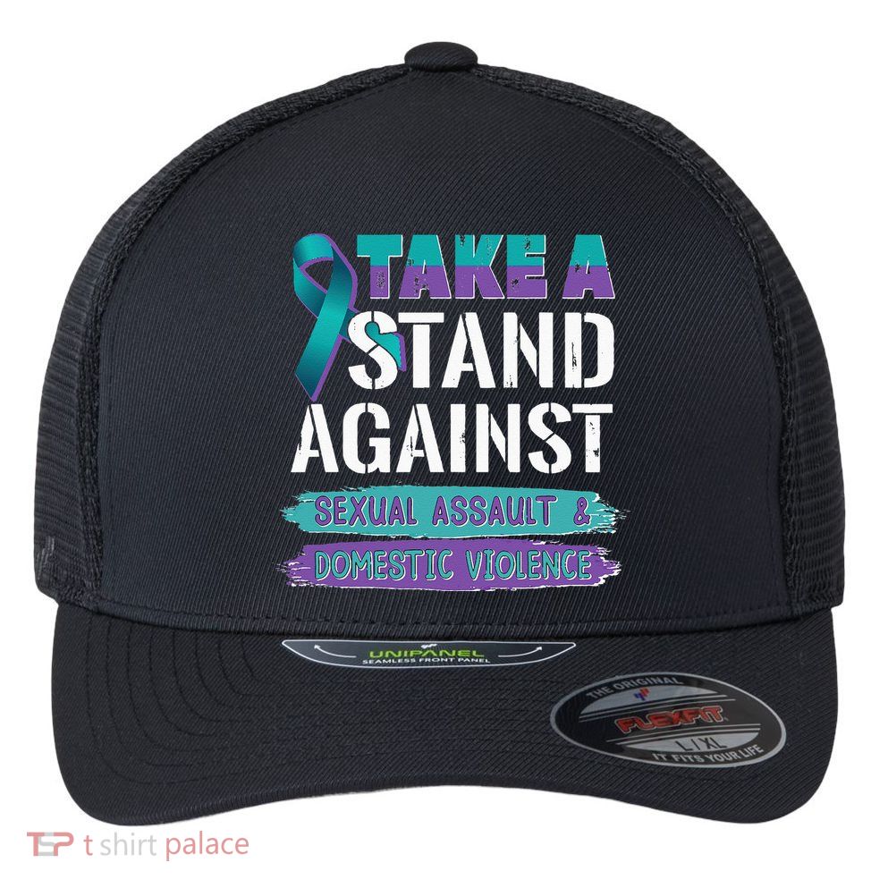Stand Against Sexual Assault & Domestic Violence Awareness Flexfit Unipanel Trucker Cap