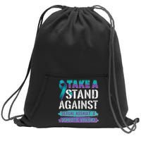 Stand Against Sexual Assault & Domestic Violence Awareness Sweatshirt Cinch Pack Bag