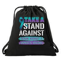 Stand Against Sexual Assault & Domestic Violence Awareness Drawstring Bag