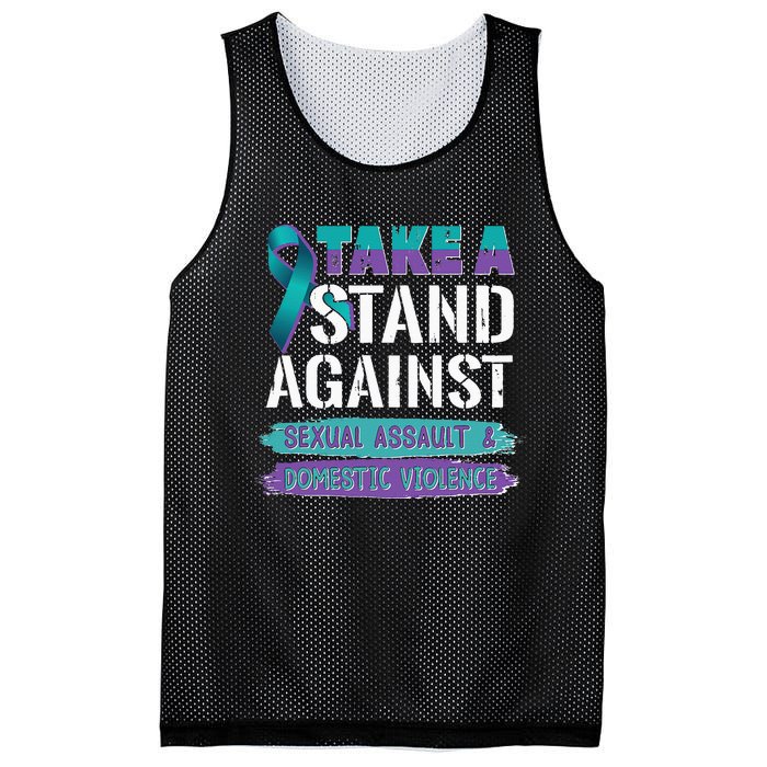 Stand Against Sexual Assault & Domestic Violence Awareness Mesh Reversible Basketball Jersey Tank