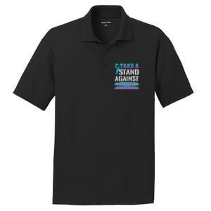 Stand Against Sexual Assault & Domestic Violence Awareness PosiCharge RacerMesh Polo