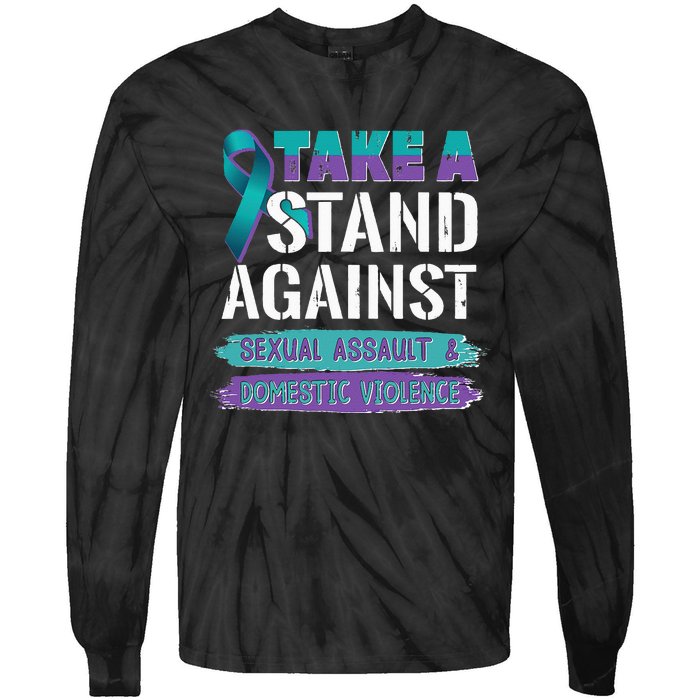 Stand Against Sexual Assault & Domestic Violence Awareness Tie-Dye Long Sleeve Shirt