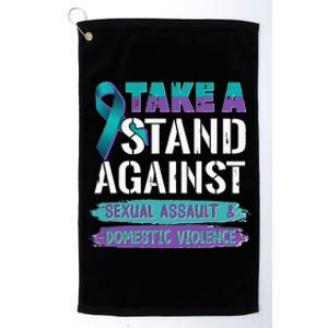 Stand Against Sexual Assault & Domestic Violence Awareness Platinum Collection Golf Towel