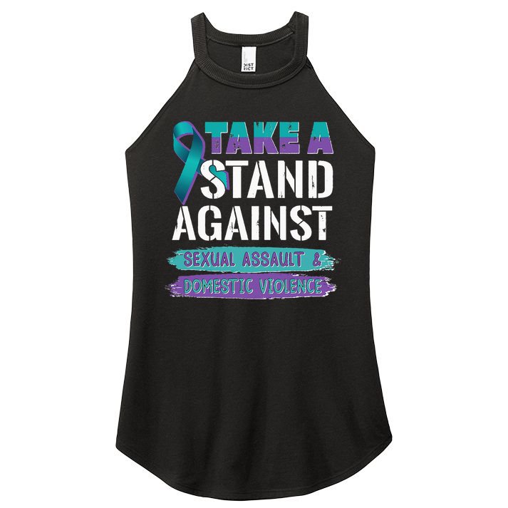 Stand Against Sexual Assault & Domestic Violence Awareness Women's Perfect Tri Rocker Tank